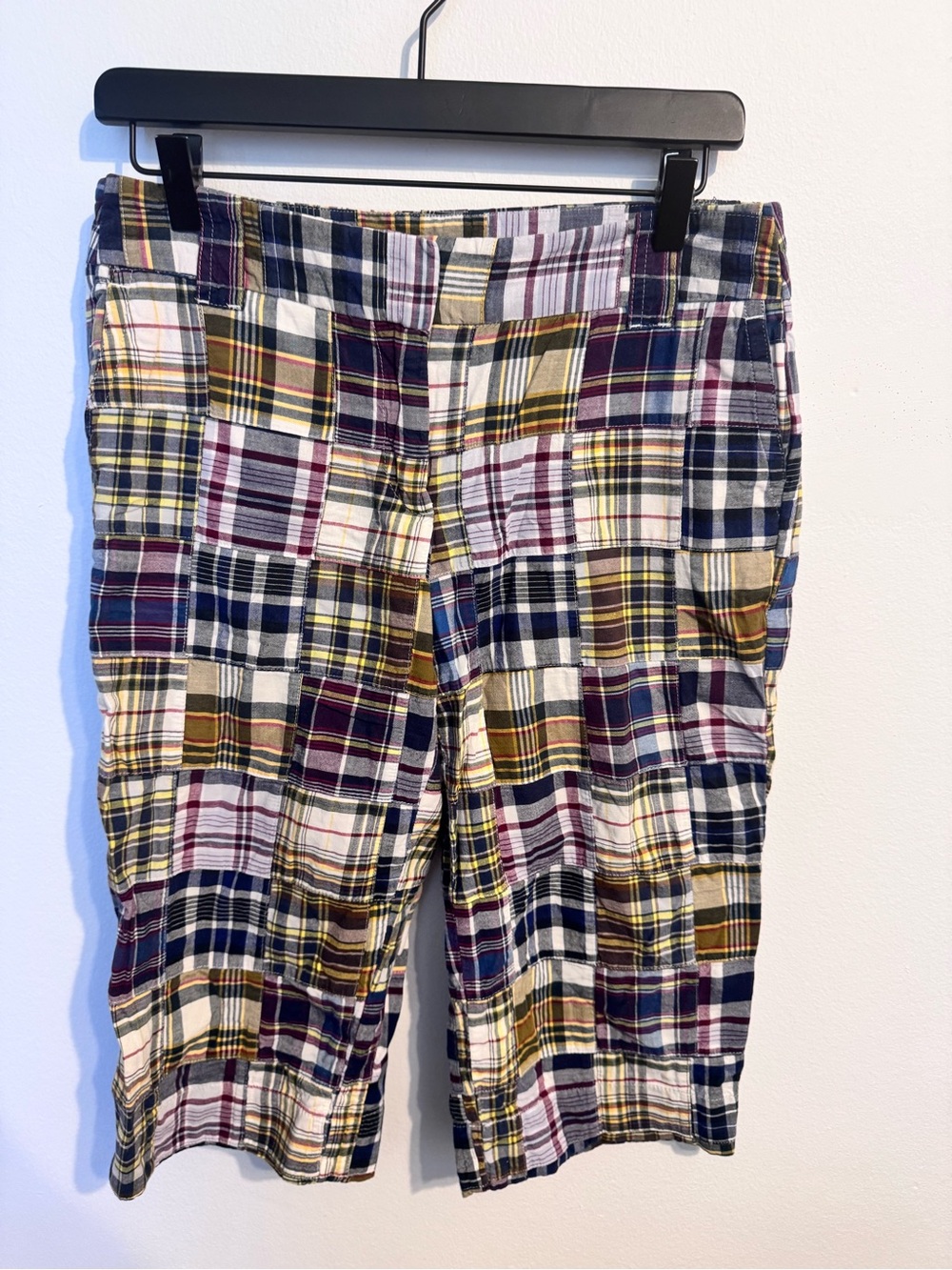 J.Crew Factory Patchwork Plaid Bermuda Shorts Size 10